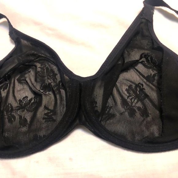 Vintage Sheer Black Wacoal Bra - Size 36C - Picture 6 of 7